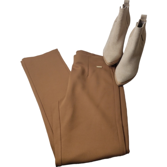 Tahari Pullon Slim Straight Leg Comfy Biz Casual Neutral Minimalist Capsule Pant - Picture 12 of 12